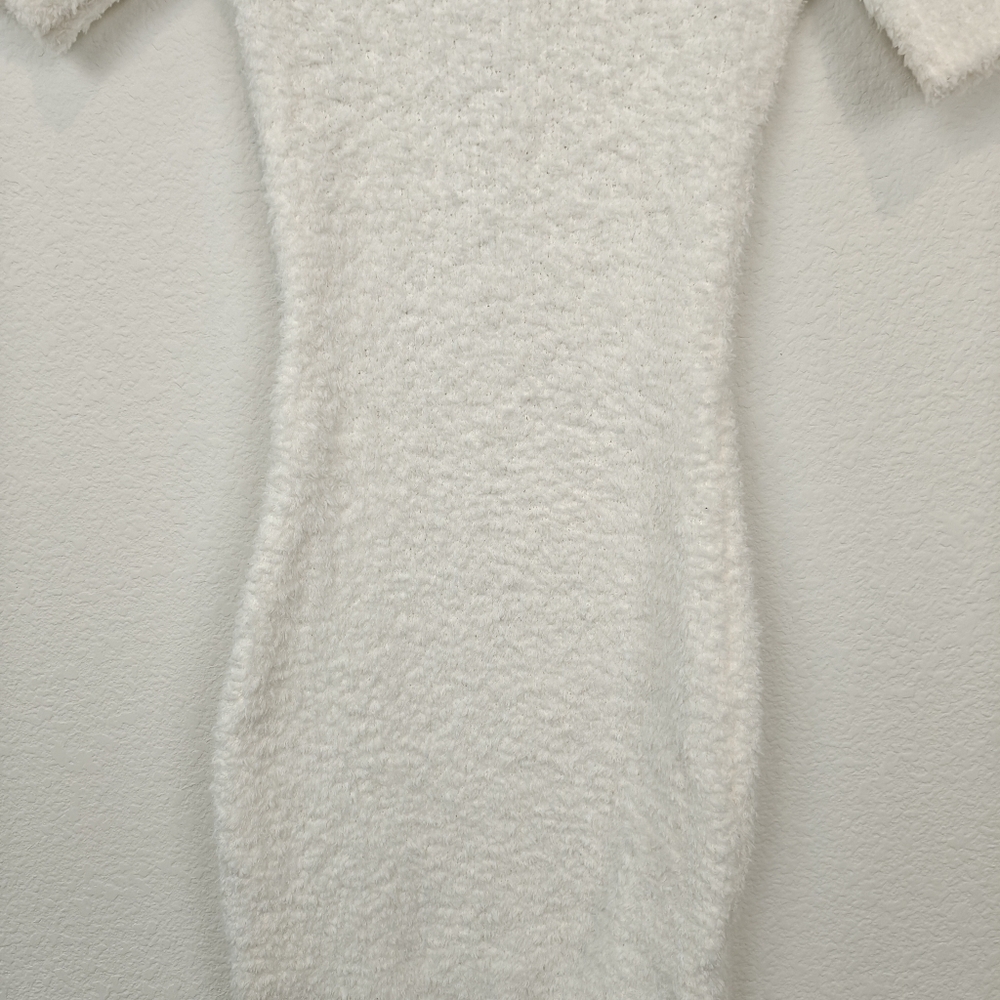 Meshki Fuzzy Teddi White Short Sleeve Bodycon Mini Dress Size Small Women's - Picture 9 of 13